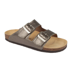Freestyle Corkies Sophie Ladies Anatomical Premium Metallic Leather sandals - Freestyle SA Proudly local leather boots veldskoens vellies leather shoes suede veldskoens