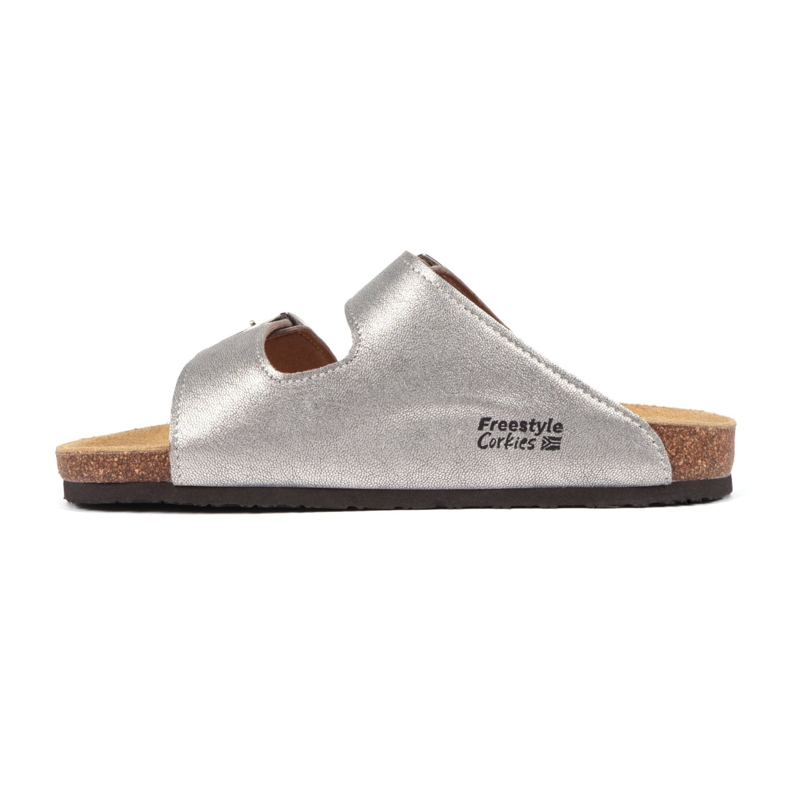 Freestyle Corkies Sophie Ladies Anatomical Premium Metallic Leather sandals - Freestyle SA Proudly local leather boots veldskoens vellies leather shoes suede veldskoens