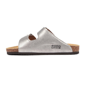Freestyle Corkies Sophie Ladies Anatomical Premium Metallic Leather sandals - Freestyle SA Proudly local leather boots veldskoens vellies leather shoes suede veldskoens