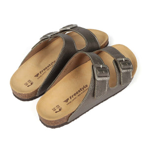 Freestyle Corkies Sophie Ladies Anatomical Premium Metallic Leather sandals - Freestyle SA Proudly local leather boots veldskoens vellies leather shoes suede veldskoens
