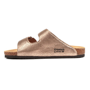 Freestyle Corkies Sophie Ladies Anatomical Premium Metallic Leather sandals - Freestyle SA Proudly local leather boots veldskoens vellies leather shoes suede veldskoens