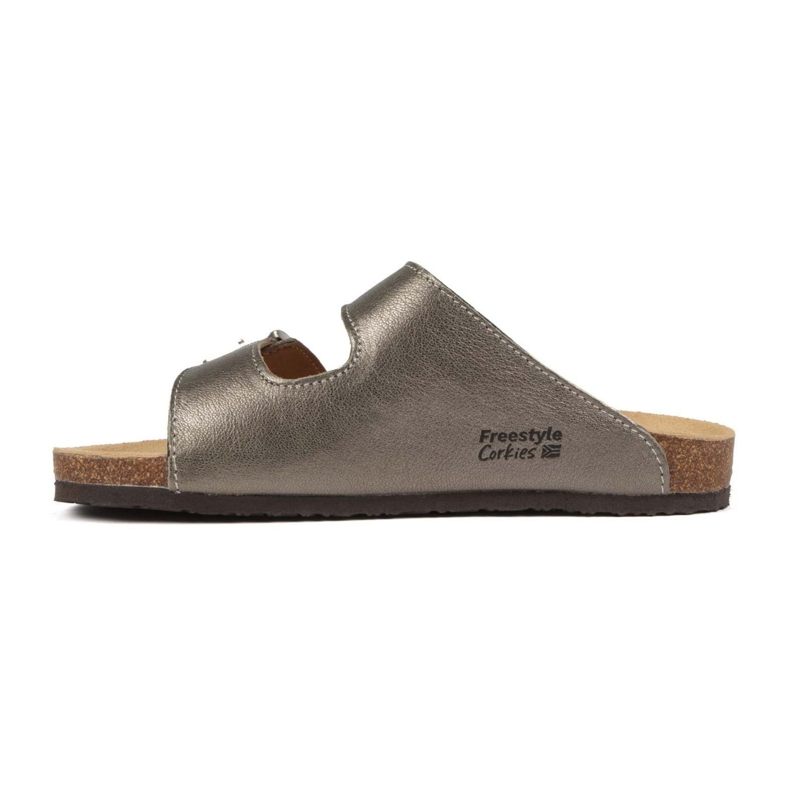 Freestyle Corkies Sophie Ladies Anatomical Premium Metallic Leather sandals - Freestyle SA Proudly local leather boots veldskoens vellies leather shoes suede veldskoens