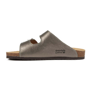 Freestyle Corkies Sophie Ladies Anatomical Premium Metallic Leather sandals - Freestyle SA Proudly local leather boots veldskoens vellies leather shoes suede veldskoens