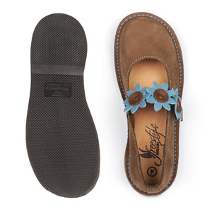 Freestyle Shani Flower Ladies Premium Leather Handmade Court Shoe - Freestyle SA Proudly local leather boots veldskoens vellies leather shoes suede veldskoens