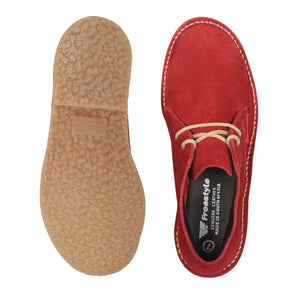 Hunter Vellie Unisex Premium Suede - Bright Red - Freestyle SA Proudly local vellies leather boots veldskoens vellies leather shoes suede veldskoens