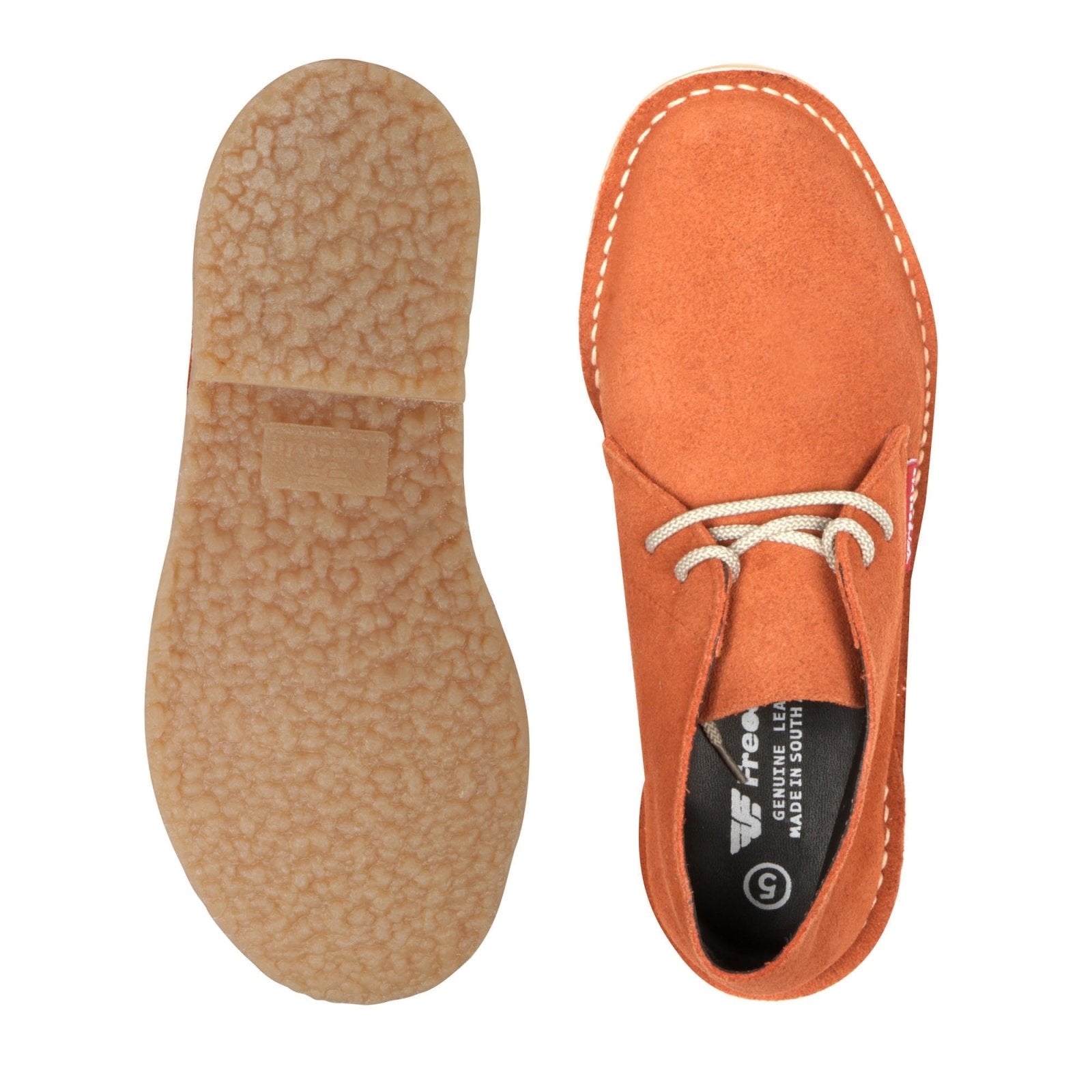 Hunter Vellie Unisex Premium Suede - Orange - Freestyle SA Proudly local vellies leather boots veldskoens vellies leather shoes suede veldskoens