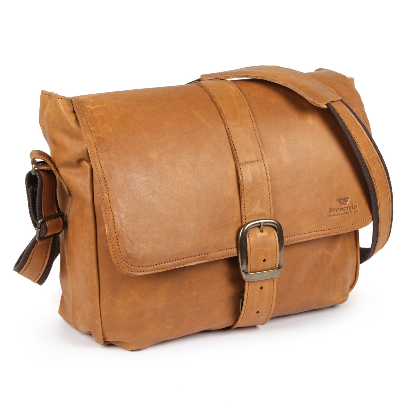 Picketberg 14' Laptop Premium Leather Bag - Freestyle SA Proudly local leather boots veldskoens vellies leather shoes suede veldskoens