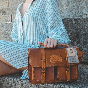 Saddle Bag Hand-Dyed Natural Leather Bag - Freestyle SA Proudly local leather boots veldskoens vellies leather shoes suede veldskoens