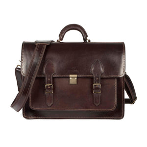 Scholar III vegetable-tanned leather satchel - Freestyle SA Proudly local leather boots veldskoens vellies leather shoes suede veldskoens