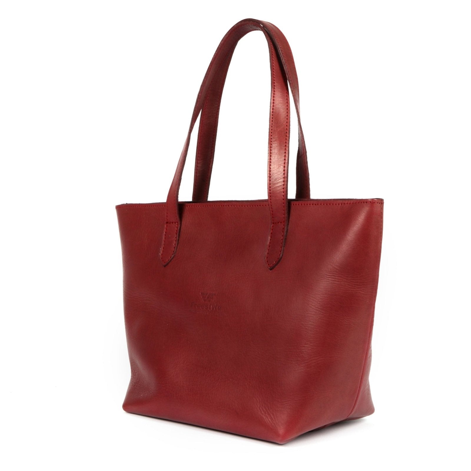 Red leather shopper bag best sale