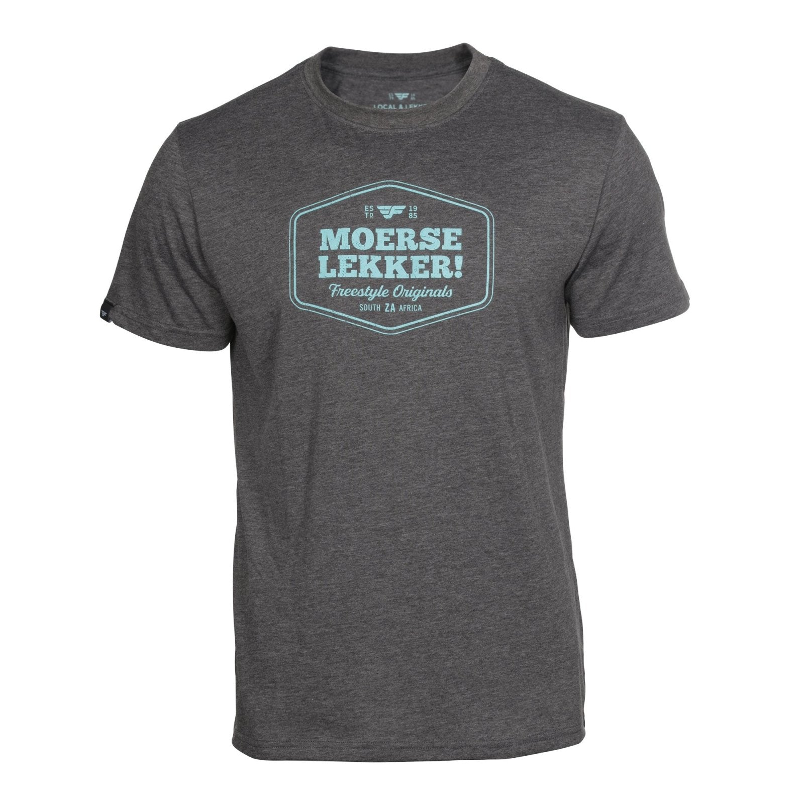 Tee Moerse Lekker Aqua on Grey Melange #12
